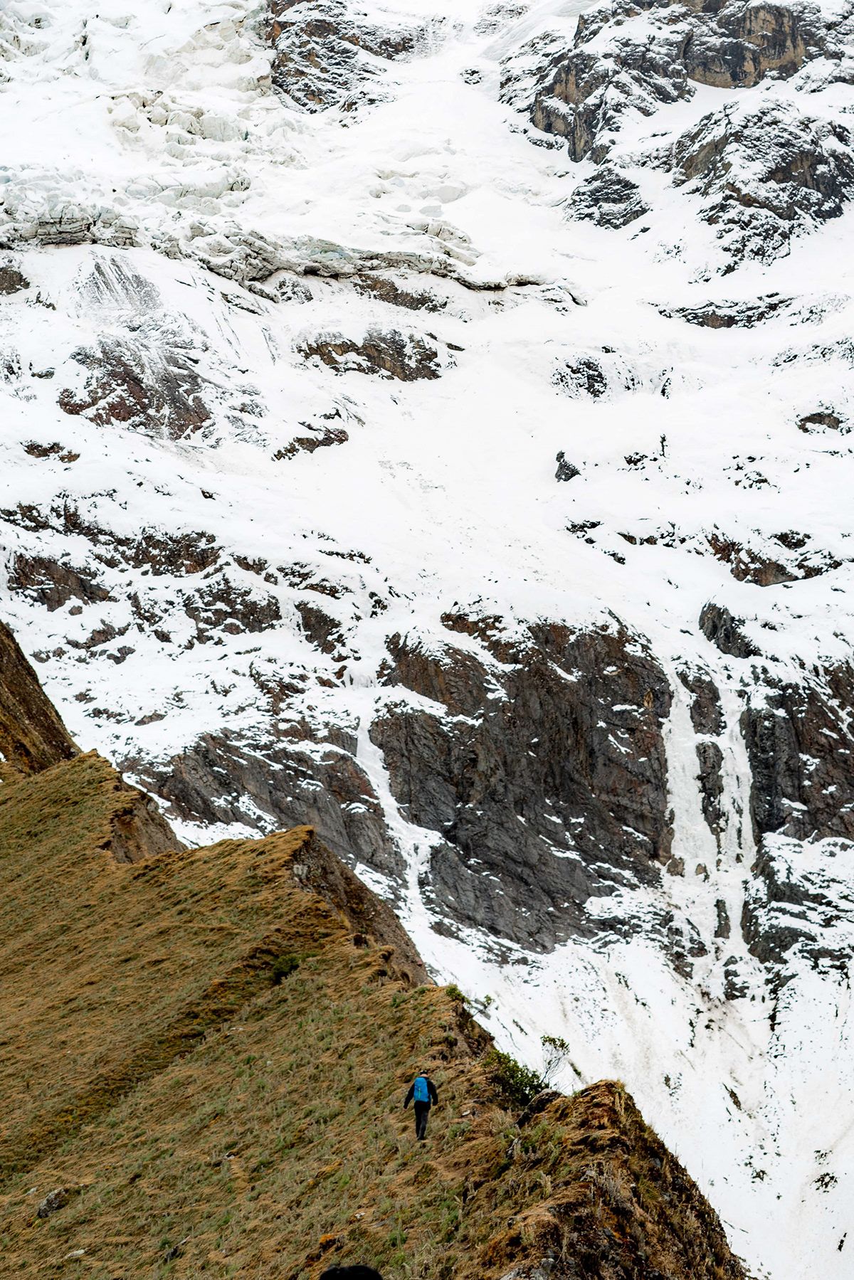 The Salkantay glacier above the trail, Peru
